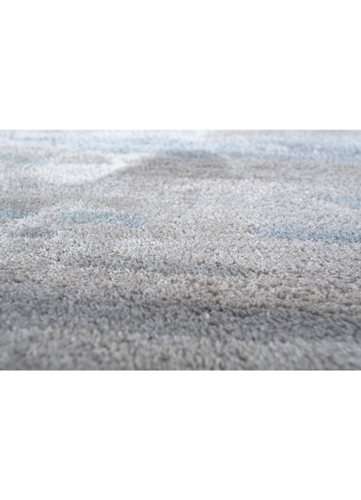 genesis grey and black wool and viscose hand tufted Rug - CloseUp